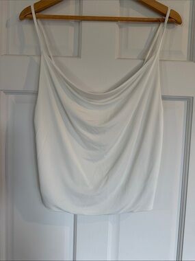 🌻NWOT Zara White Cowl Neck Crop Camisole with Spaghetti Straps